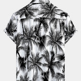 Button-Up Hawaiian Short Sleeve Shirt, Tropical Palm