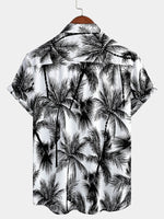 Button-Up Hawaiian Short Sleeve Shirt, Tropical Palm