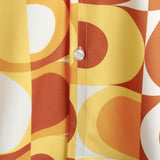 Retro Summer Men's Cotton Shirt, Buttons, Vintage Orange, Geometric, Disco, Beach, Cool, Short Sleeve