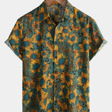 Retro Sunflower Breathable Short-Sleeve Summer Shirt