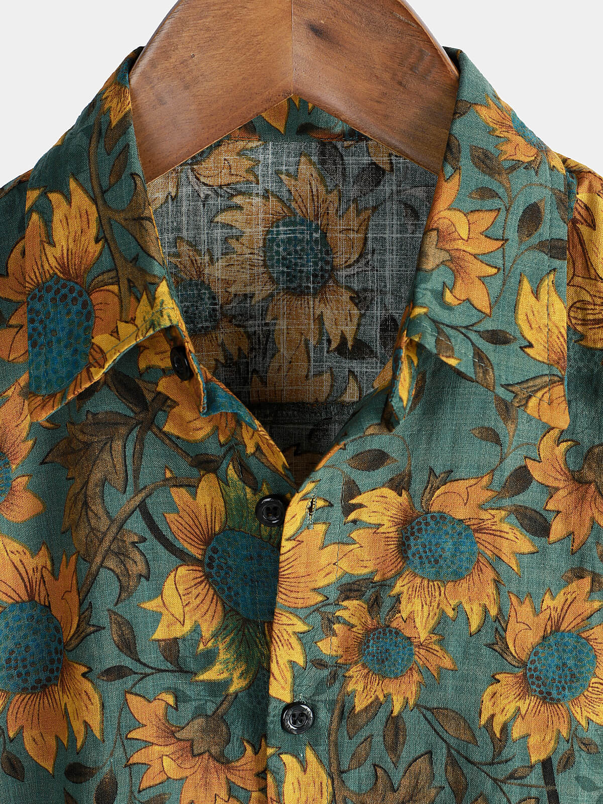 Retro Sunflower Breathable Short-Sleeve Summer Shirt