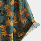 Retro Sunflower Breathable Short-Sleeve Summer Shirt