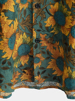 Retro Sunflower Breathable Short-Sleeve Summer Shirt