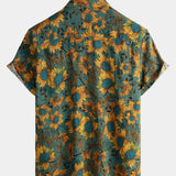Retro Sunflower Breathable Short-Sleeve Summer Shirt