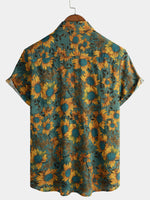 Retro Sunflower Breathable Short-Sleeve Summer Shirt