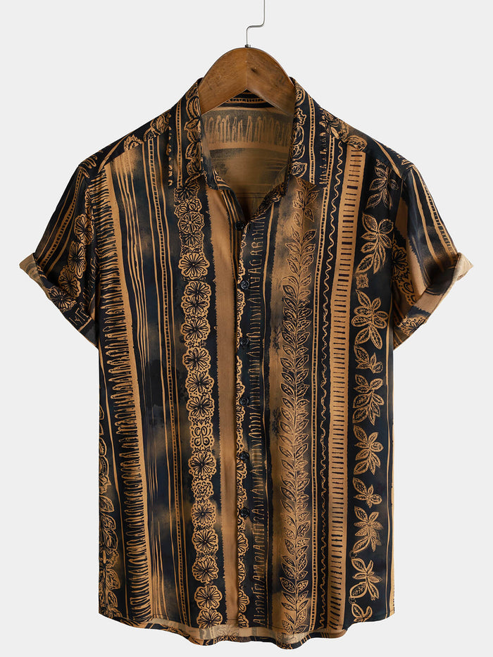 Hawaiian Tribal Floral Short Sleeve Shirt