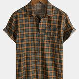 Vintage Check Pocket Short Sleeve Shirt
