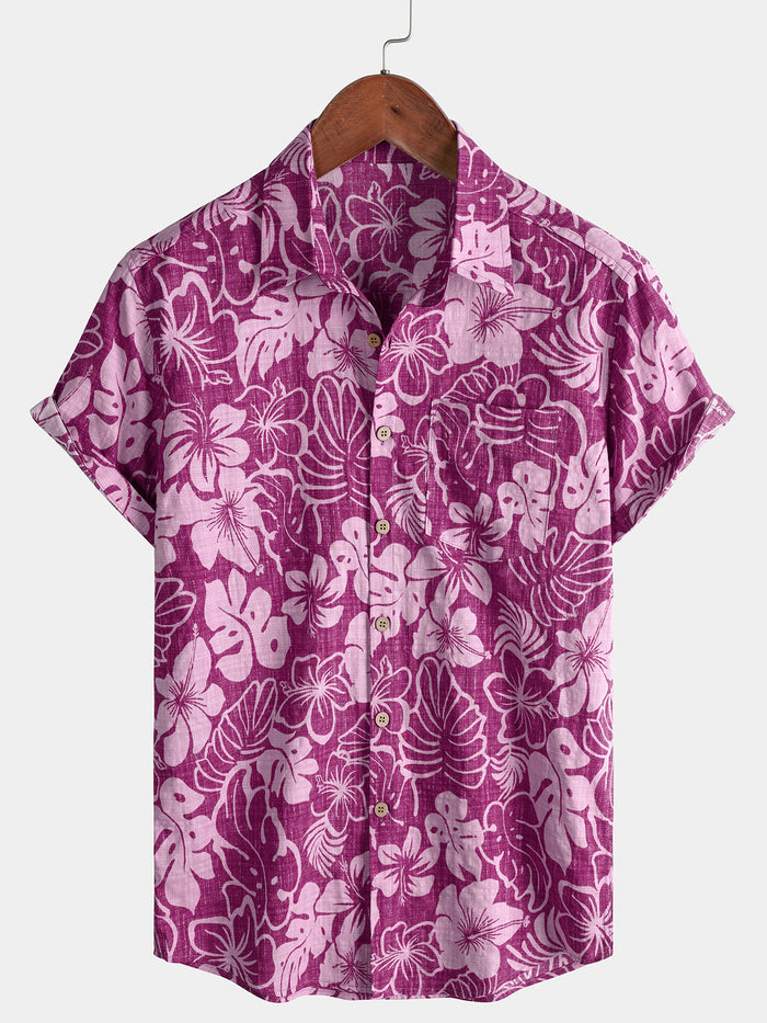 Lightweight Hibiscus Short Sleeve Shirt