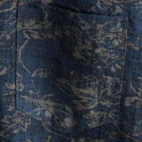 Short-Sleeve Summer Shirt with Pocket and Retro Floral Print