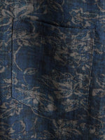 Short-Sleeve Summer Shirt with Pocket and Retro Floral Print