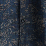 Short-Sleeve Summer Shirt with Pocket and Retro Floral Print