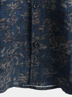 Short-Sleeve Summer Shirt with Pocket and Retro Floral Print