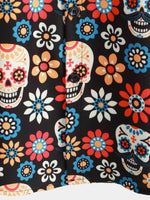 Cotton Summer Short Sleeve Shirt for Men with Punk Rock Skull