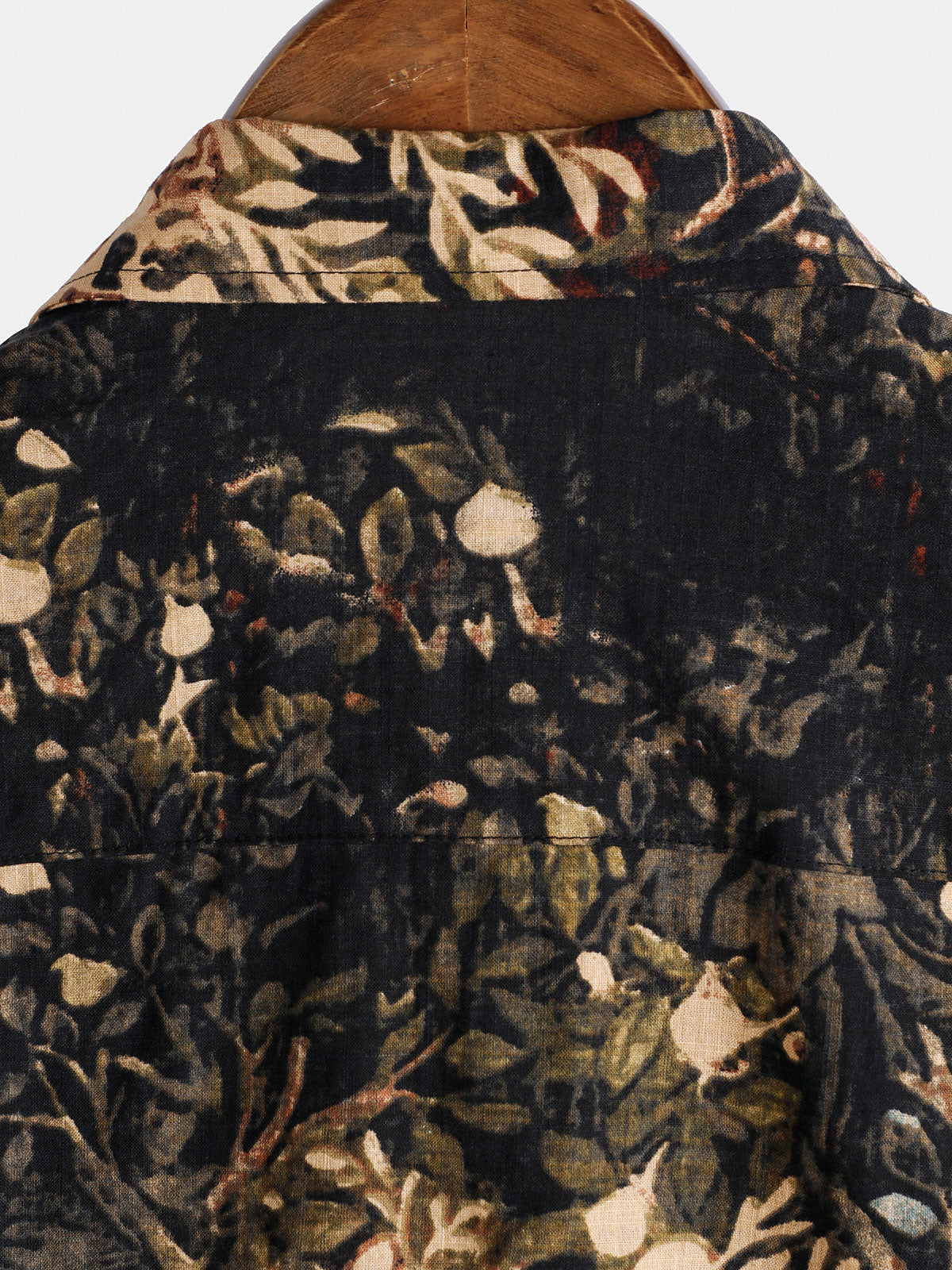Button-Up Short Sleeve Shirt with Retro Botanical Print