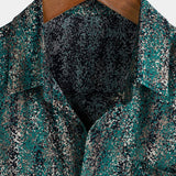 Short-Sleeve Shirt with Pocket and Retro Abstract Print