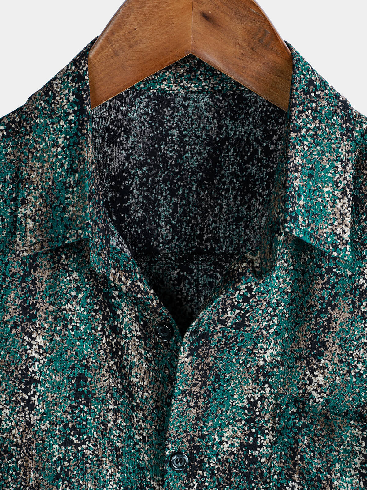 Short-Sleeve Shirt with Pocket and Retro Abstract Print