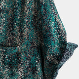Short-Sleeve Shirt with Pocket and Retro Abstract Print
