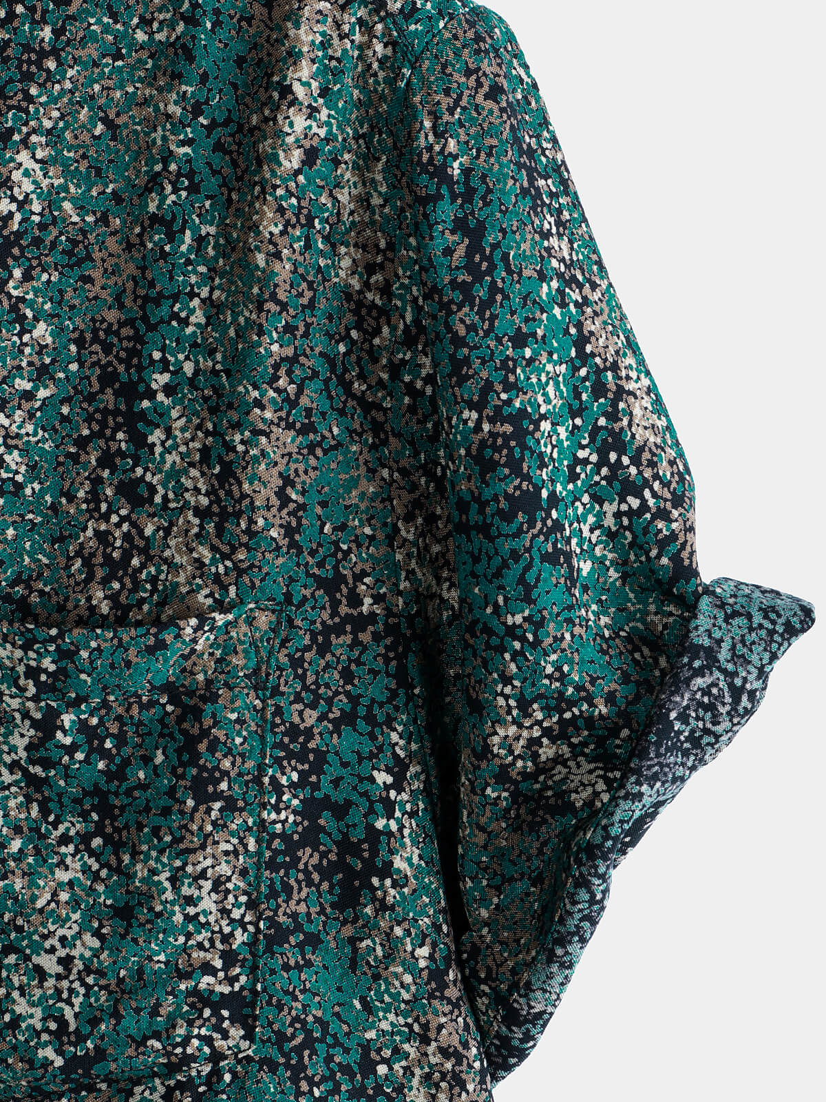Short-Sleeve Shirt with Pocket and Retro Abstract Print