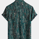 Short-Sleeve Shirt with Pocket and Retro Abstract Print