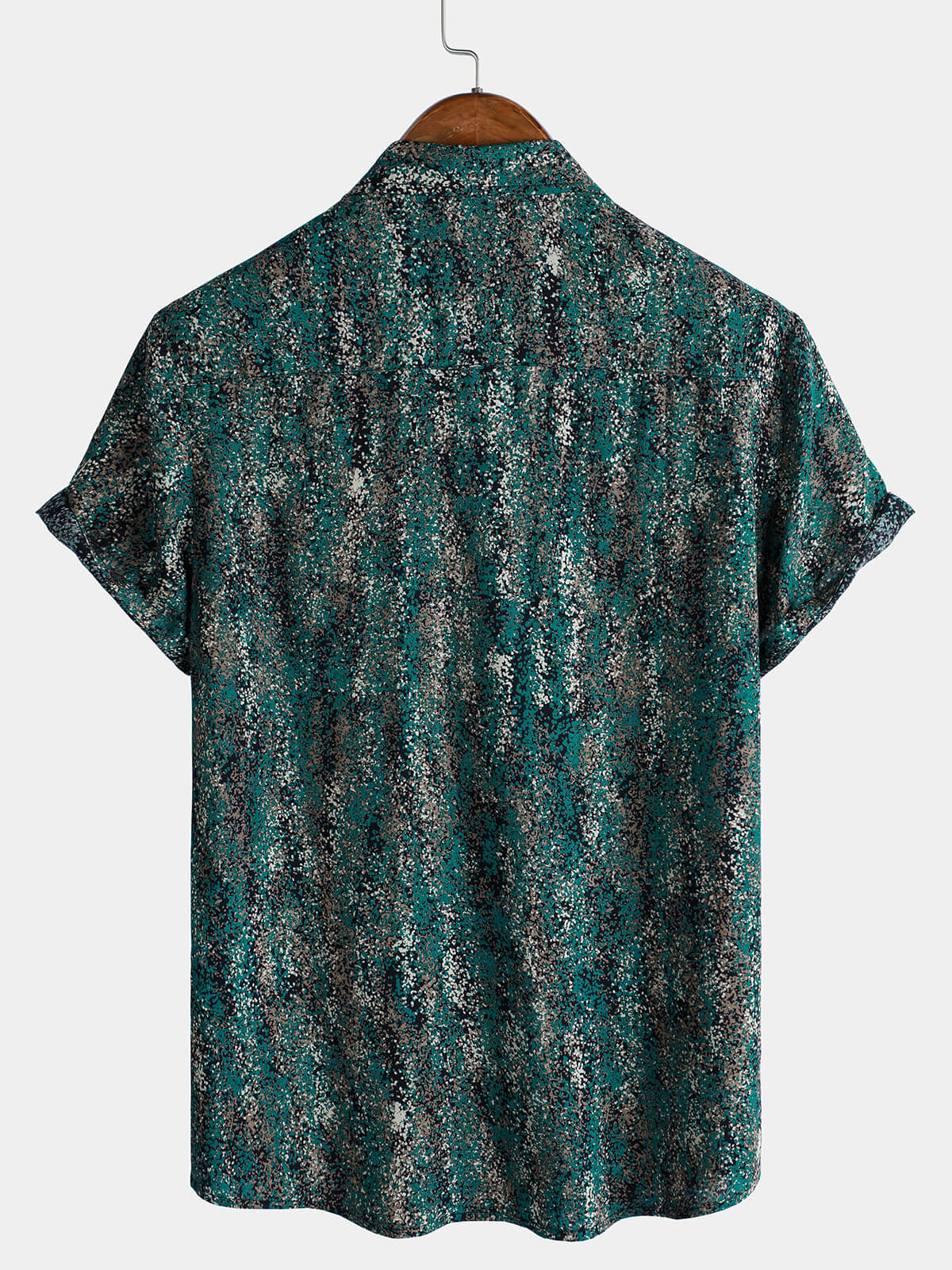 Short-Sleeve Shirt with Pocket and Retro Abstract Print