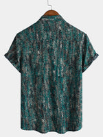 Short-Sleeve Shirt with Pocket and Retro Abstract Print