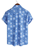 Men's Cotton Short-Sleeve Shirt in Tropical Floral Pattern