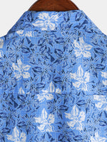 Men's Cotton Short-Sleeve Shirt in Tropical Floral Pattern