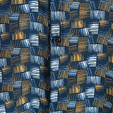 Casual Retro-Style Short-Sleeve Summer Shirt, Blue