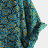 Short-Sleeve Shirt with Abstract Blue Pocket