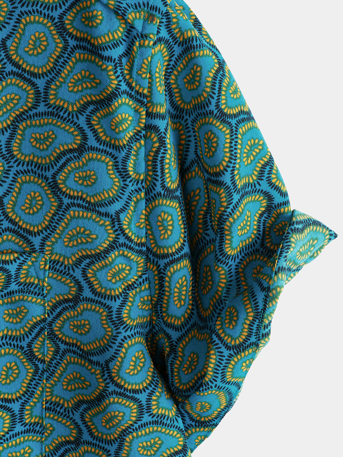 Short-Sleeve Shirt with Abstract Blue Pocket