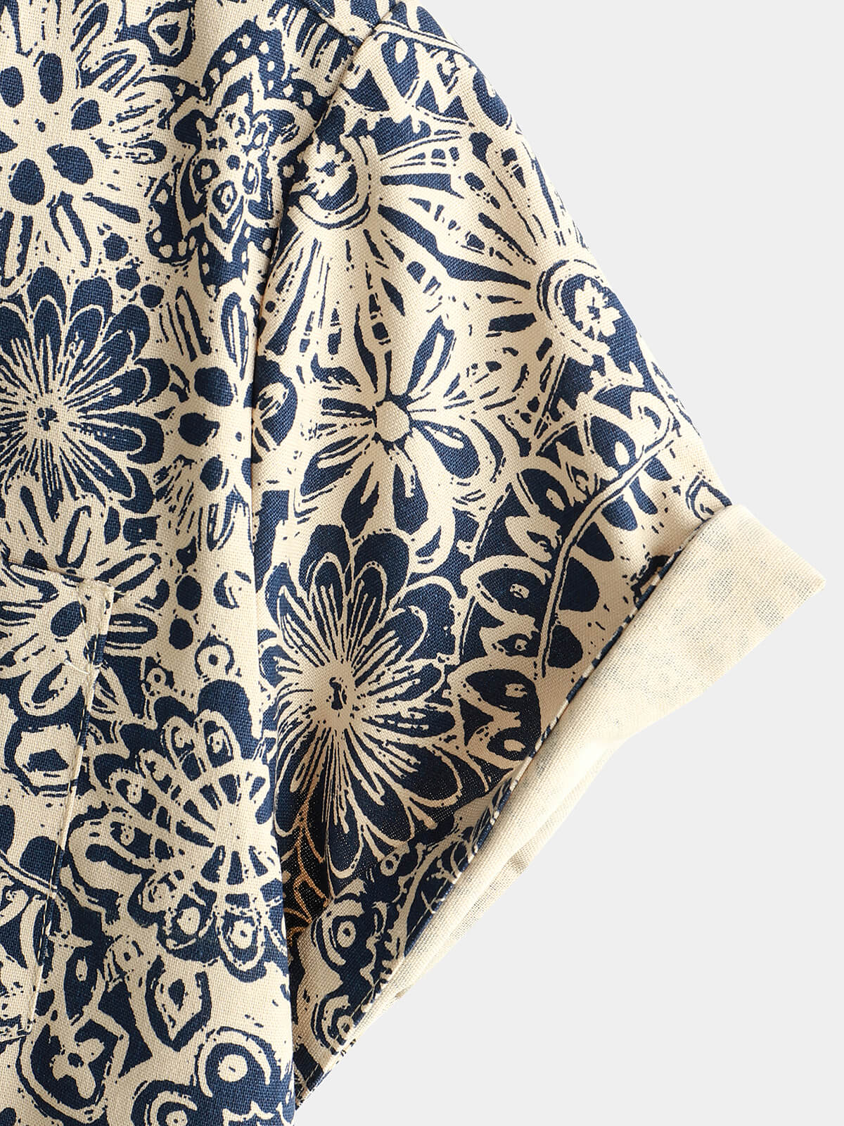 Vintage Button-Up Shirt, 1970s Paisley Print with Retro Floral Pocket