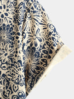 Vintage Button-Up Shirt, 1970s Paisley Print with Retro Floral Pocket