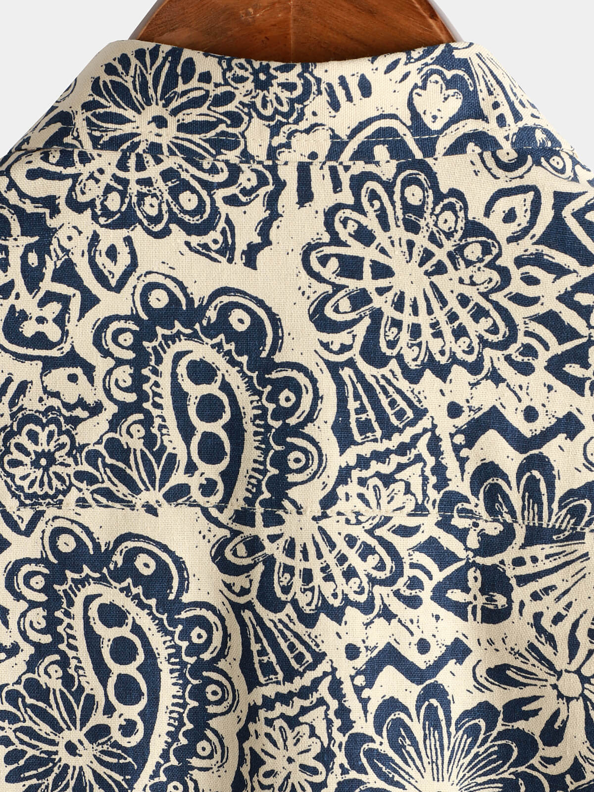 Vintage Button-Up Shirt, 1970s Paisley Print with Retro Floral Pocket
