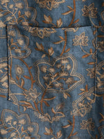 Retro 70s Paisley Vintage Floral Button-Up Beach Shirt, Short Sleeves