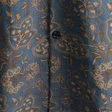 Retro 70s Paisley Vintage Floral Button-Up Beach Shirt, Short Sleeves