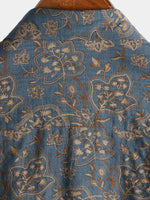 Retro 70s Paisley Vintage Floral Button-Up Beach Shirt, Short Sleeves