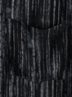Men's Breathable Cotton Short-Sleeve Shirt with Pocket in Black Stripes