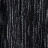 Men's Breathable Cotton Short-Sleeve Shirt with Pocket in Black Stripes