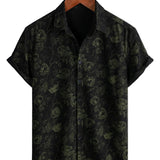 Retro Floral Hawaiian Shirt with Short Sleeves for Men