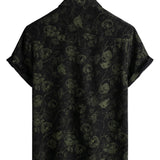 Retro Floral Hawaiian Shirt with Short Sleeves for Men