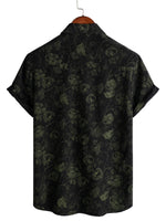 Retro Floral Hawaiian Shirt with Short Sleeves for Men