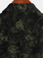 Retro Floral Hawaiian Shirt with Short Sleeves for Men