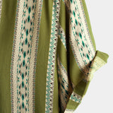 Vintage 70s Retro Short Sleeve Shirt with Aztec Print
