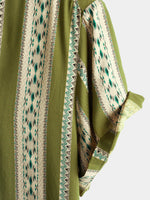 Vintage 70s Retro Short Sleeve Shirt with Aztec Print