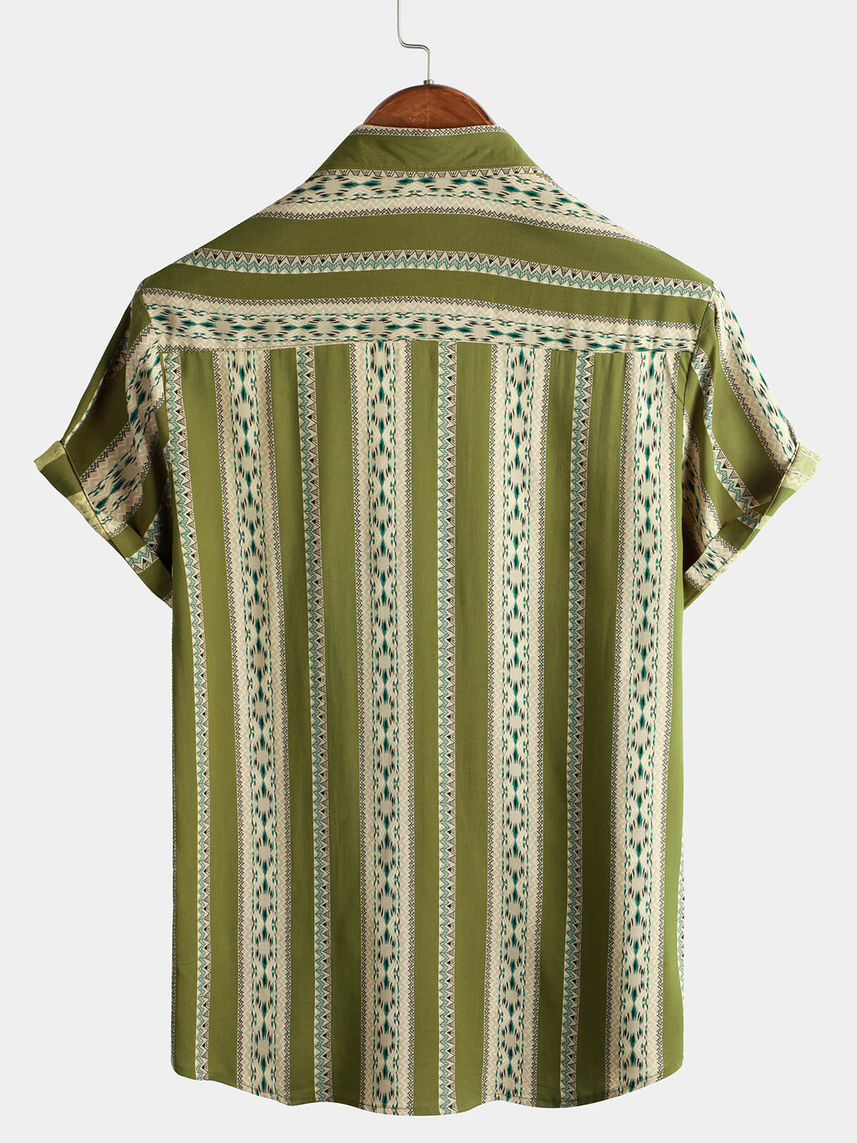 Vintage 70s Retro Short Sleeve Shirt with Aztec Print