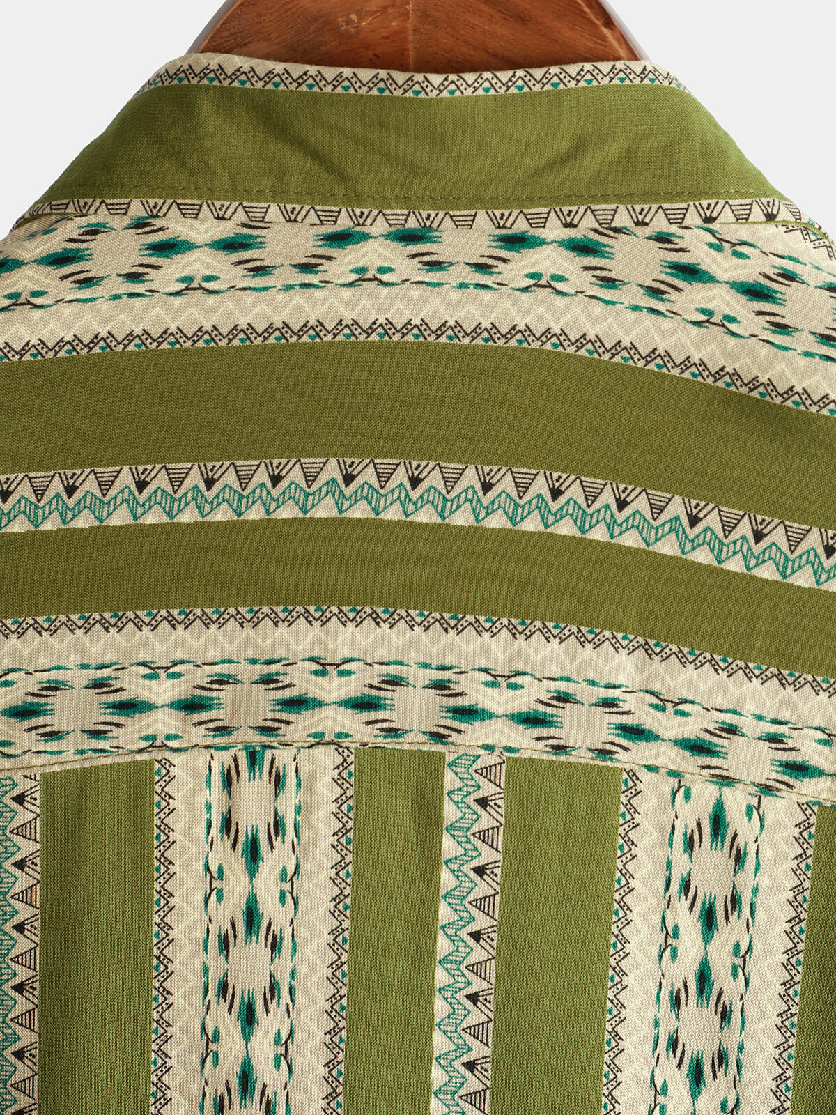 Vintage 70s Retro Short Sleeve Shirt with Aztec Print
