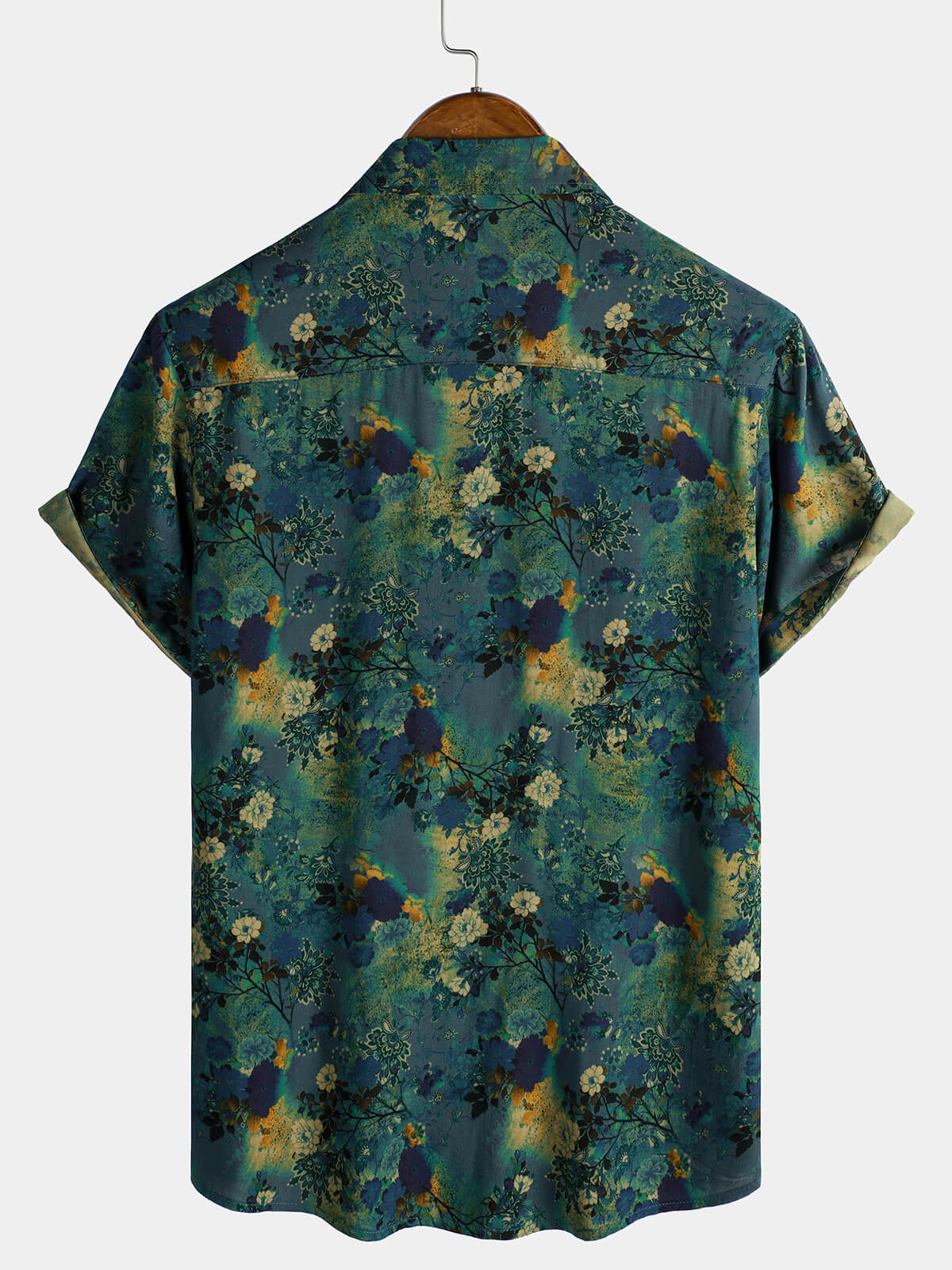Retro Floral Print Short-Sleeve Shirt