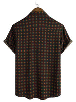 Cotton Summer Casual Vintage Short Sleeve Shirt for Men