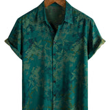 Men's Shirt Short Sleeve Floral Pattern Cotton, Breathable for Vacation
