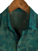 Men's Shirt Short Sleeve Floral Pattern Cotton, Breathable for Vacation